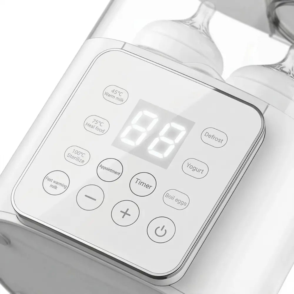 Chauffe biberon electrique avec ecran digital multifonction chauffage lait sterilisation decongelation et minuterie integree