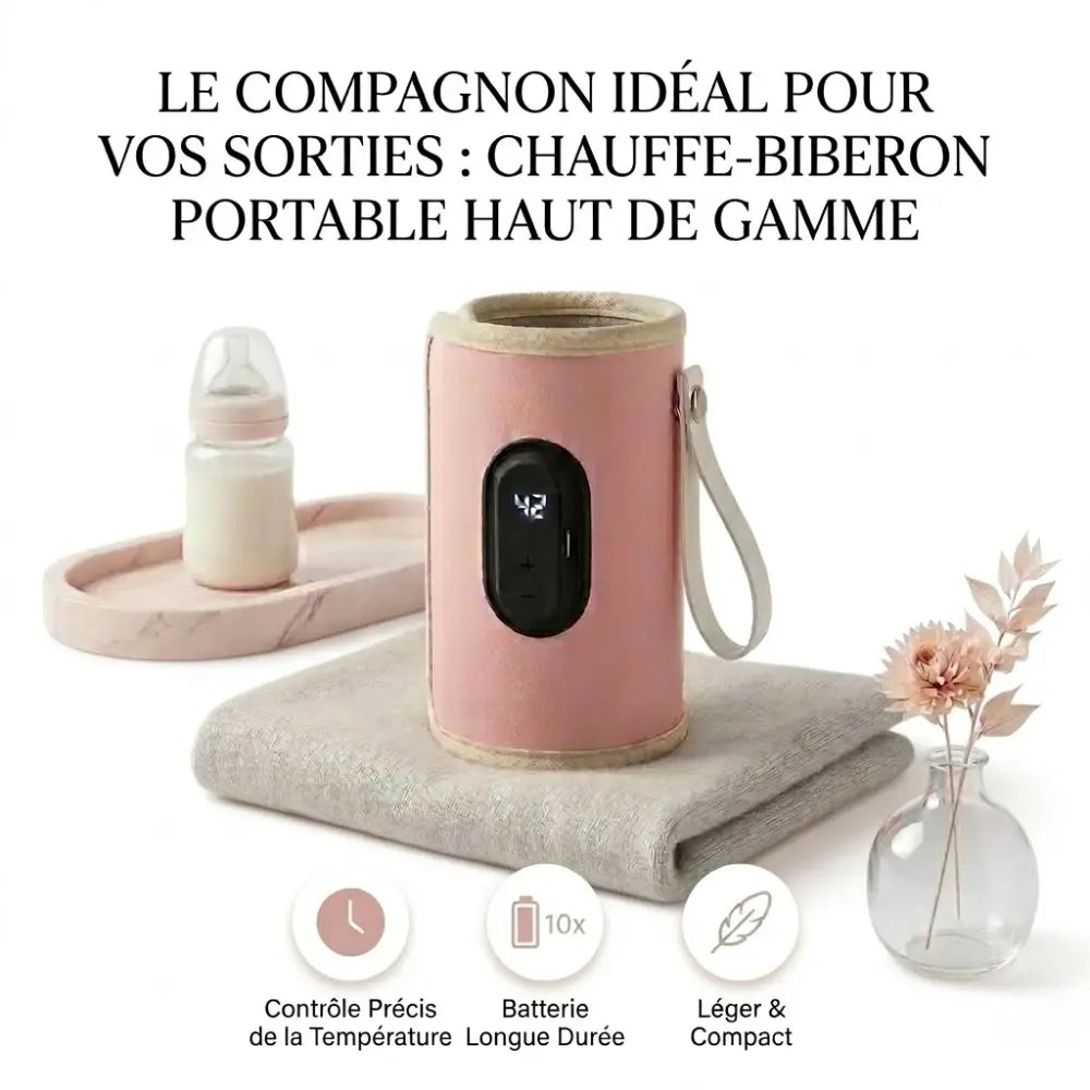 Chauffe biberon portable pour bébé avec contrôle précis de la température batterie longue durée et design compact idéal pour les sorties