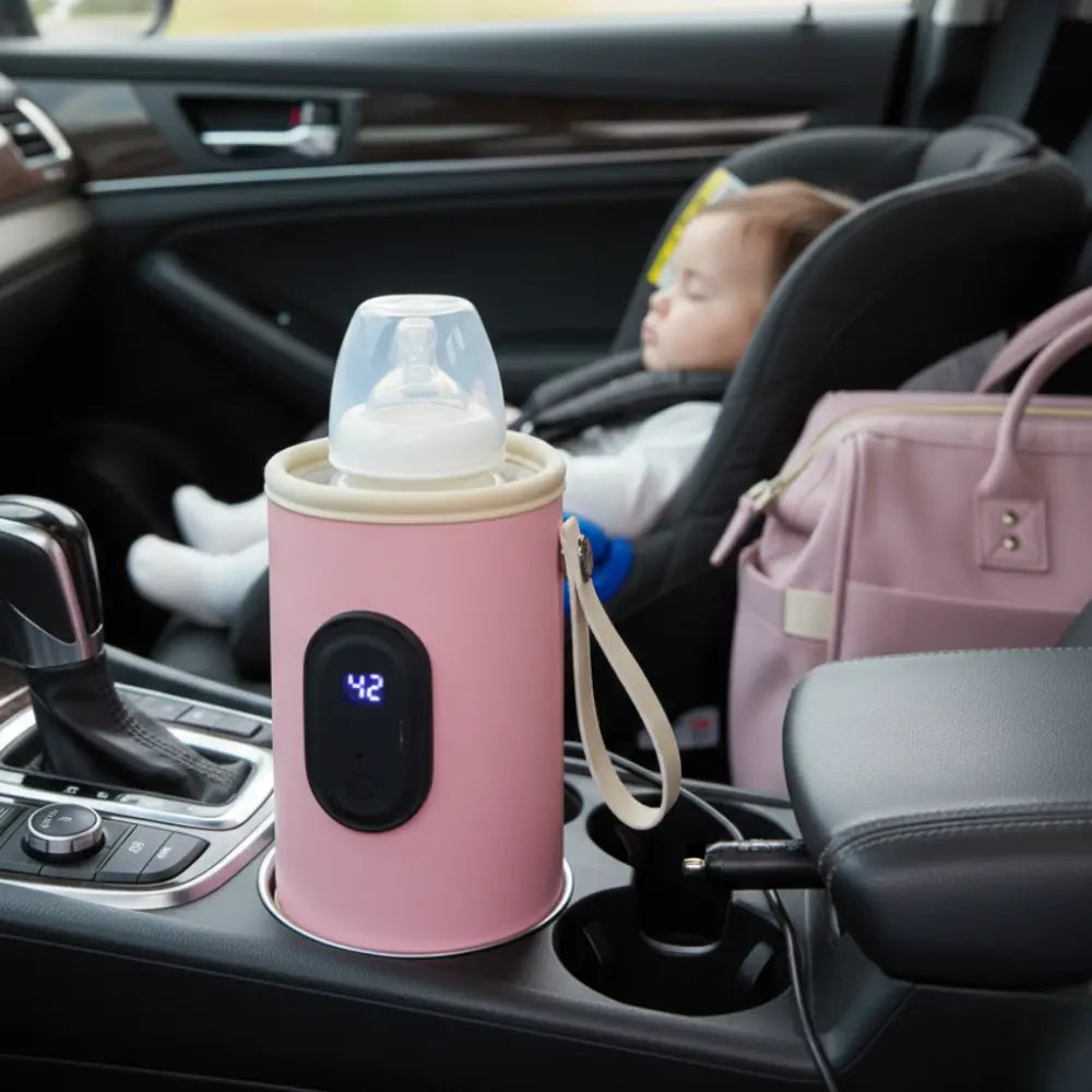 Chauffe biberon portable pour voiture avec réglage de température précis pour réchauffer le lait bébé pendant les trajets