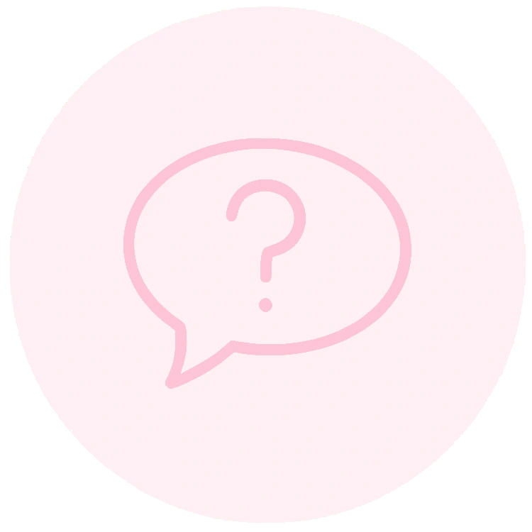 Icône de bulle de discussion avec un point d'interrogation pour l'assistance client.