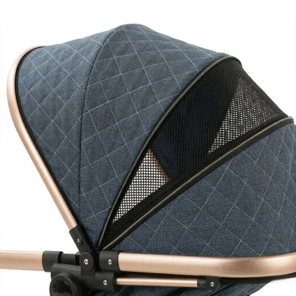 Nacelle poussette bébé avec fenêtre de ventilation en filet respirant, protection optimale et confort toutes saisons