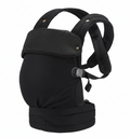 Porte bebe ergonomique noir respirant avec bretelles rembourrees ajustables maintien physiologique confortable pour nouveau ne et nourrisson