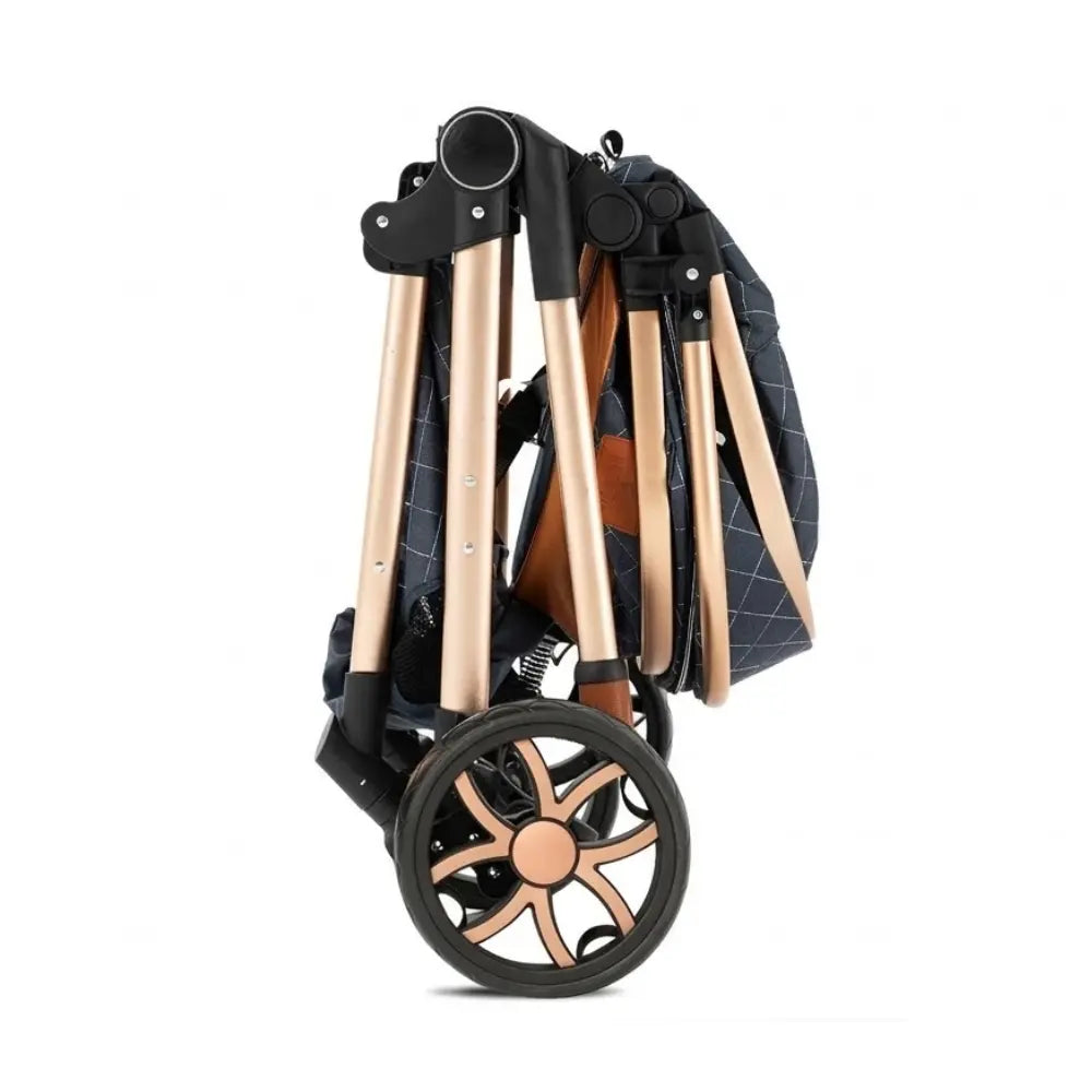 Poussette bébé pliage compact facile à transporter, structure légère avec roues résistantes et rangement optimisé
