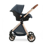 Poussette bébé compatible siège auto, système de voyage pratique avec suspension et roues tout terrain
