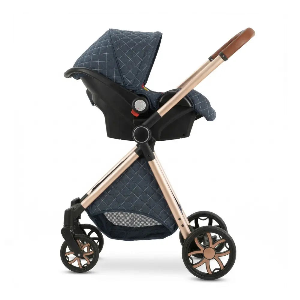 Poussette bébé compatible siège auto, système de voyage pratique avec suspension et roues tout terrain