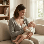 Tire-lait électrique mains libres porté pendant moment avec bébé, solution confortable pour tirage du lait maternel à domicile