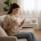 Tire-lait électrique mains libres silencieux utilisé avec smartphone, pompage confortable du lait maternel à domicile